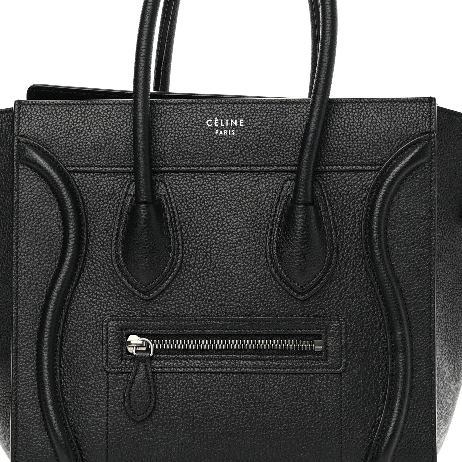 Celine Drummed Calfskin Micro Luggage Black 10 of 14