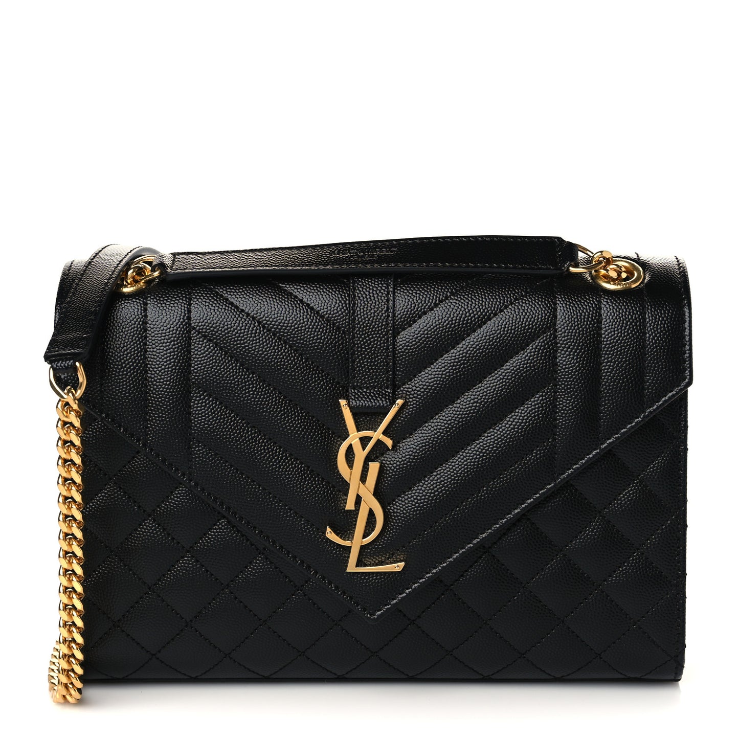 Grain De Poudre Textured Mixed Matelasse Triquilt Medium Monogram Satchel Black