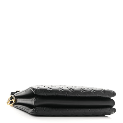 Louis Vuitton Lambskin Embossed Monogram Coussin MM Black 3 of 8