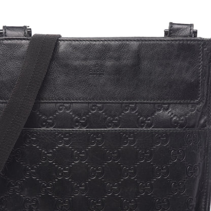 Gucci Guccissima Medium Flat Messenger Bag Black 11 of 14