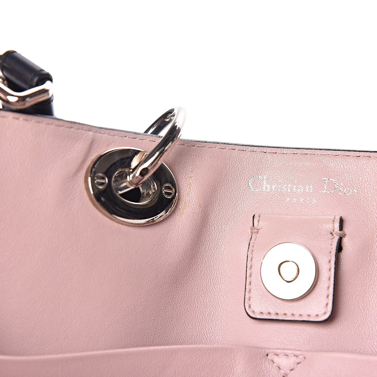 Christian Dior Smooth Calfskin Large Diorissimo Tote Black Rose Poudre 11 of 21