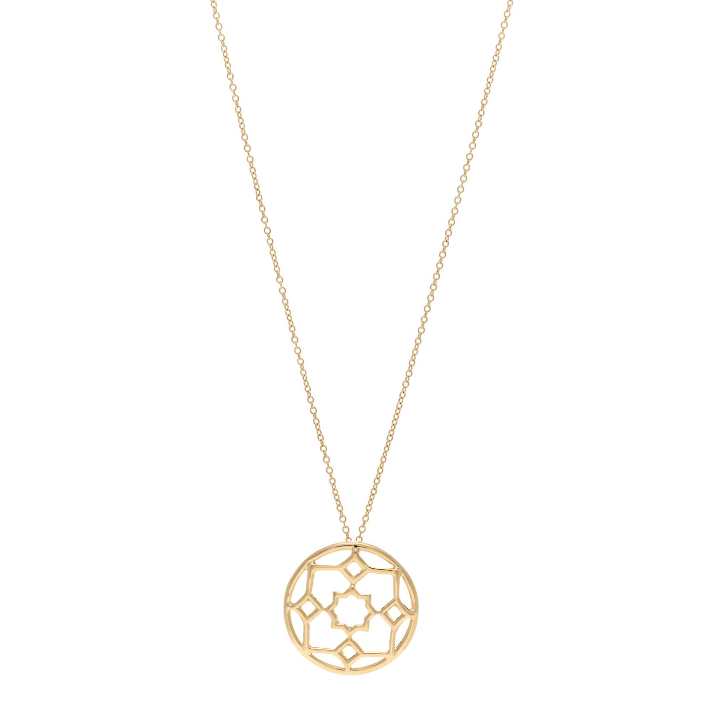 18K Yellow Gold Paloma Picasso Zellige Medallion Pendant Necklace