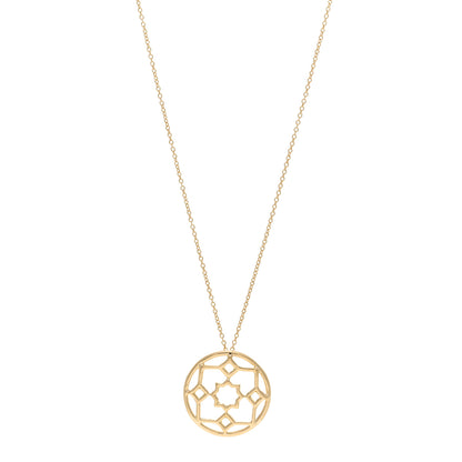 Tiffany 18K Yellow Gold Paloma Picasso Zellige Medallion Pendant Necklace 1 of 4
