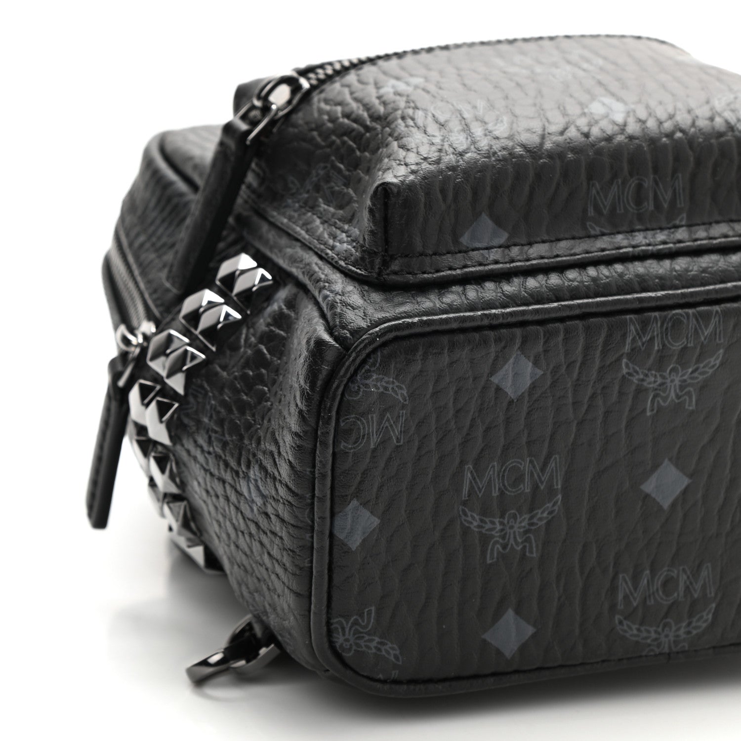 MCM Visetos Side Stud X-Mini Stark Bebe Boo Backpack Black 8 of 9