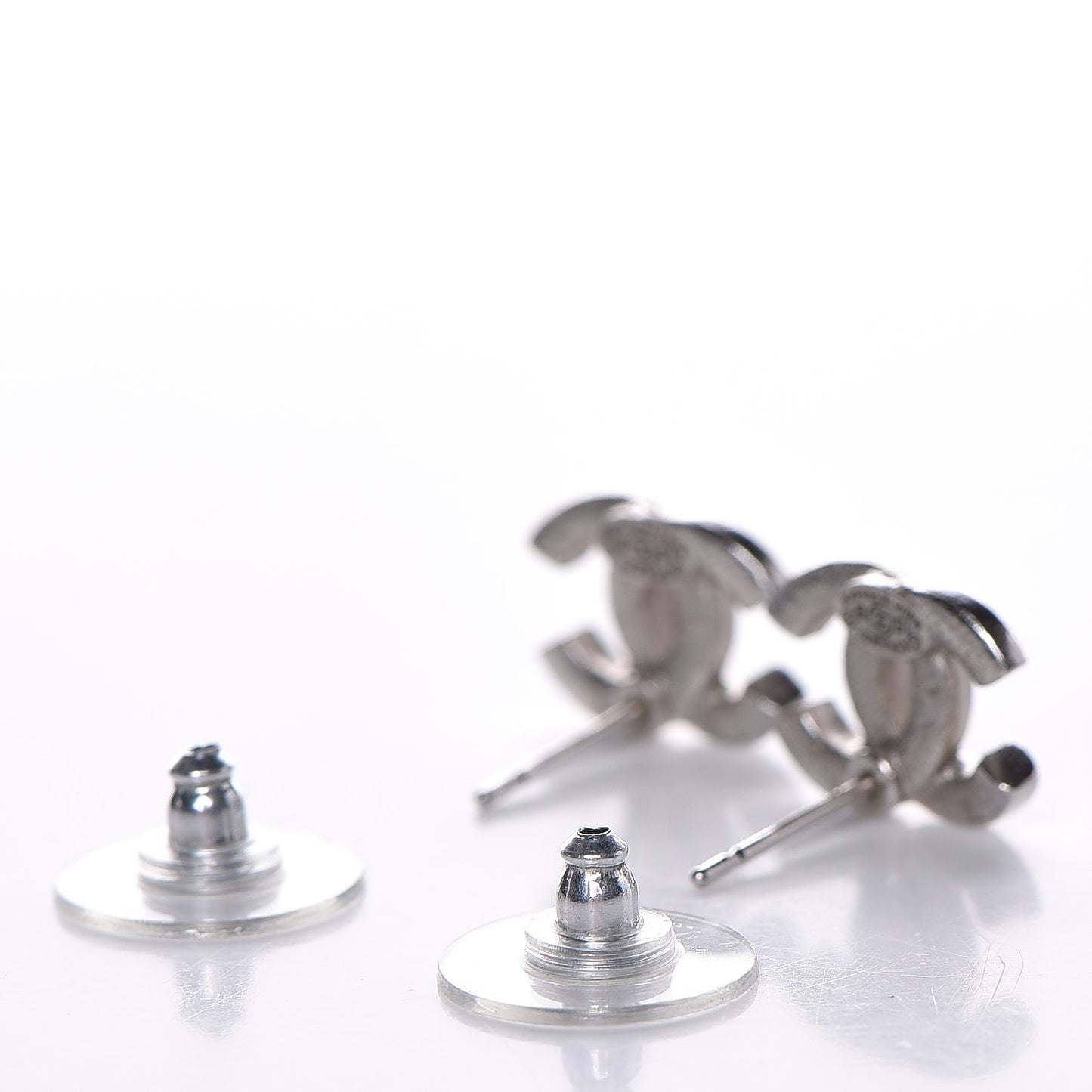 Crystal CC Earrings Silver Black