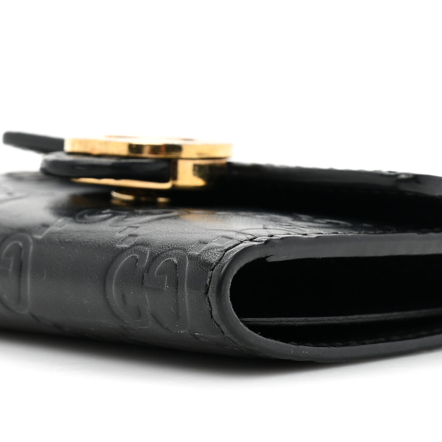 Guccissima Icon Signature 6 Key Holder Case Black