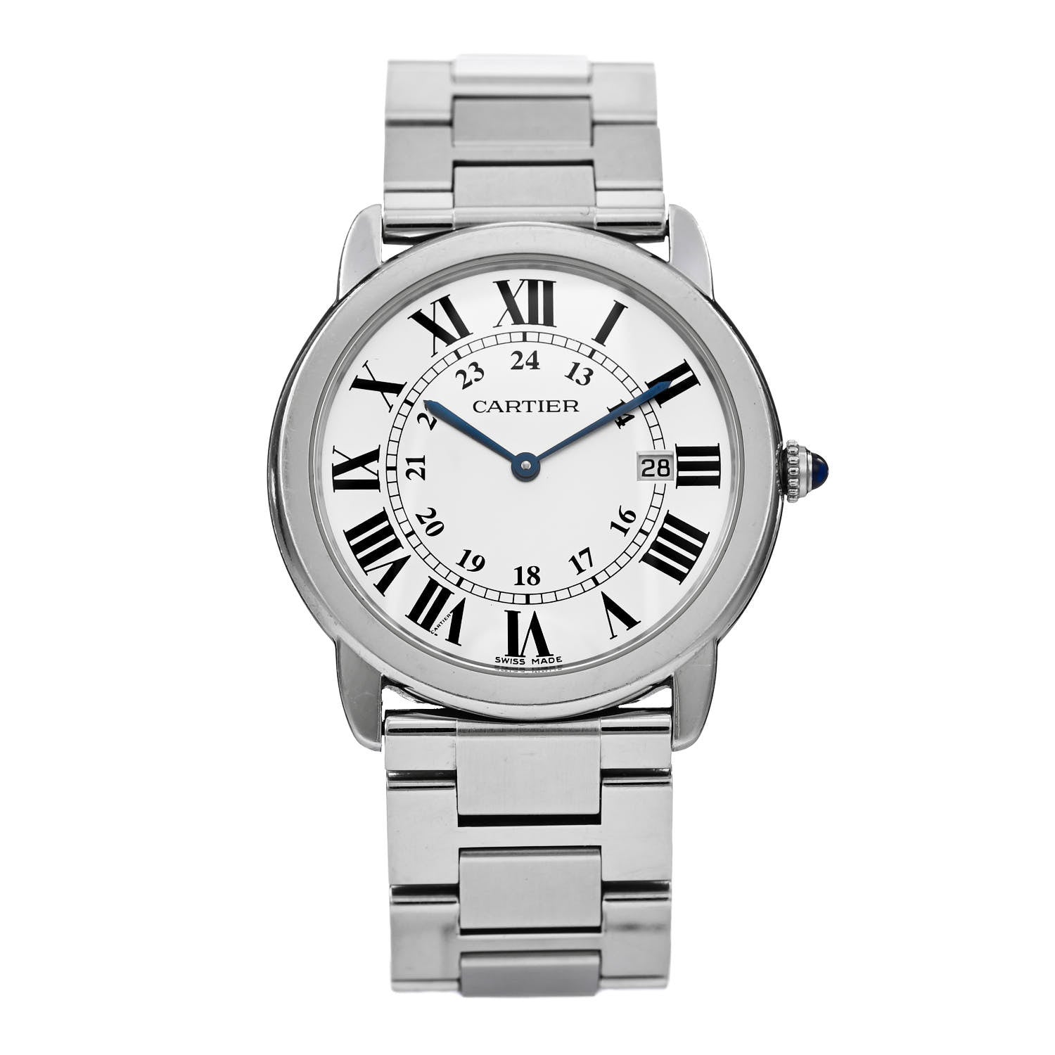 Cartier Stainless Steel 36mm Ronde Solo Quartz Watch 1 of 5