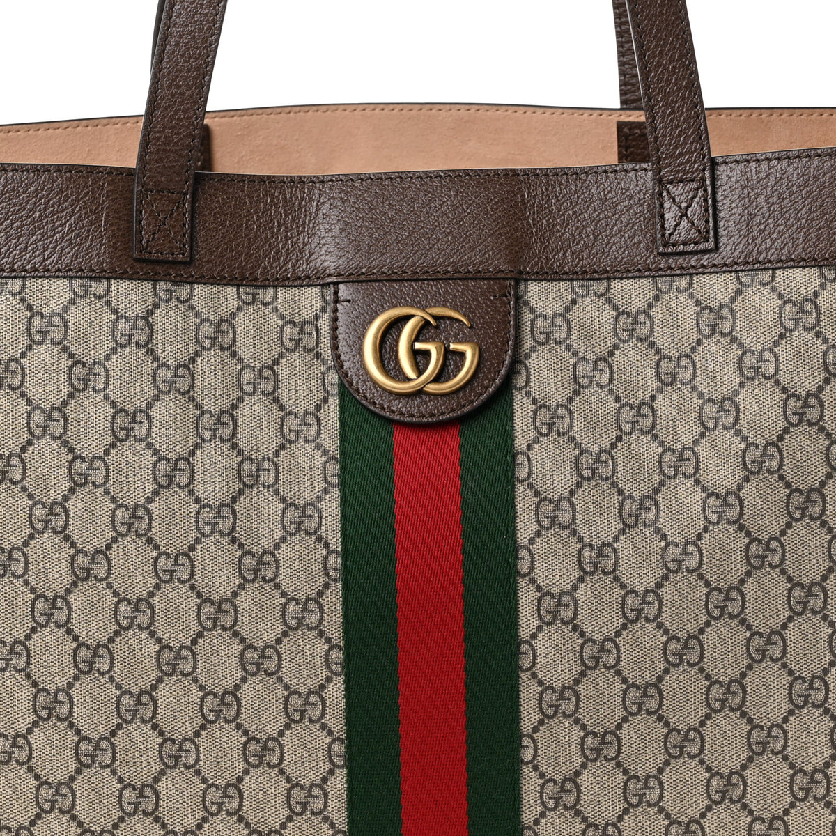 Gucci GG Supreme Monogram Web Ophidia Tote Brown 9 of 11