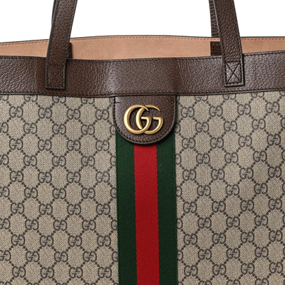 Gucci GG Supreme Monogram Web Ophidia Tote Brown 9 of 11