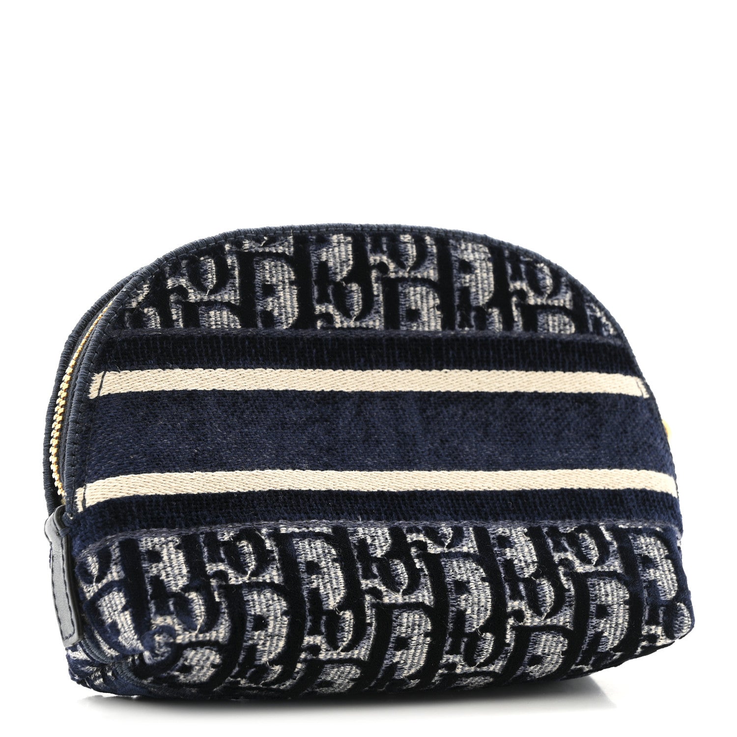 Christian Dior Velvet Oblique Cosmetic Pouch Blue 3 of 9