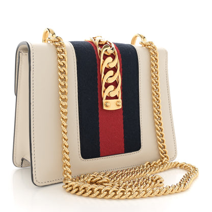 Gucci Calfskin Mini Sylvie Chain Shoulder Bag White 3 of 13