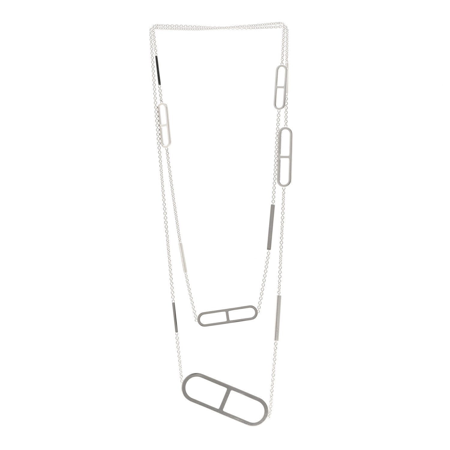 Hermes Sterling Silver Ever Chaine d'Ancre Long Necklace 120 3 of 5