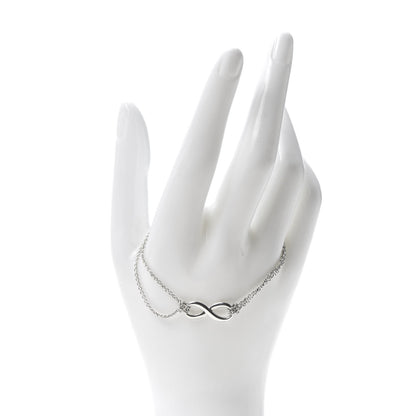 Tiffany Sterling Silver Infinity Double Chain Bracelet 2 of 5