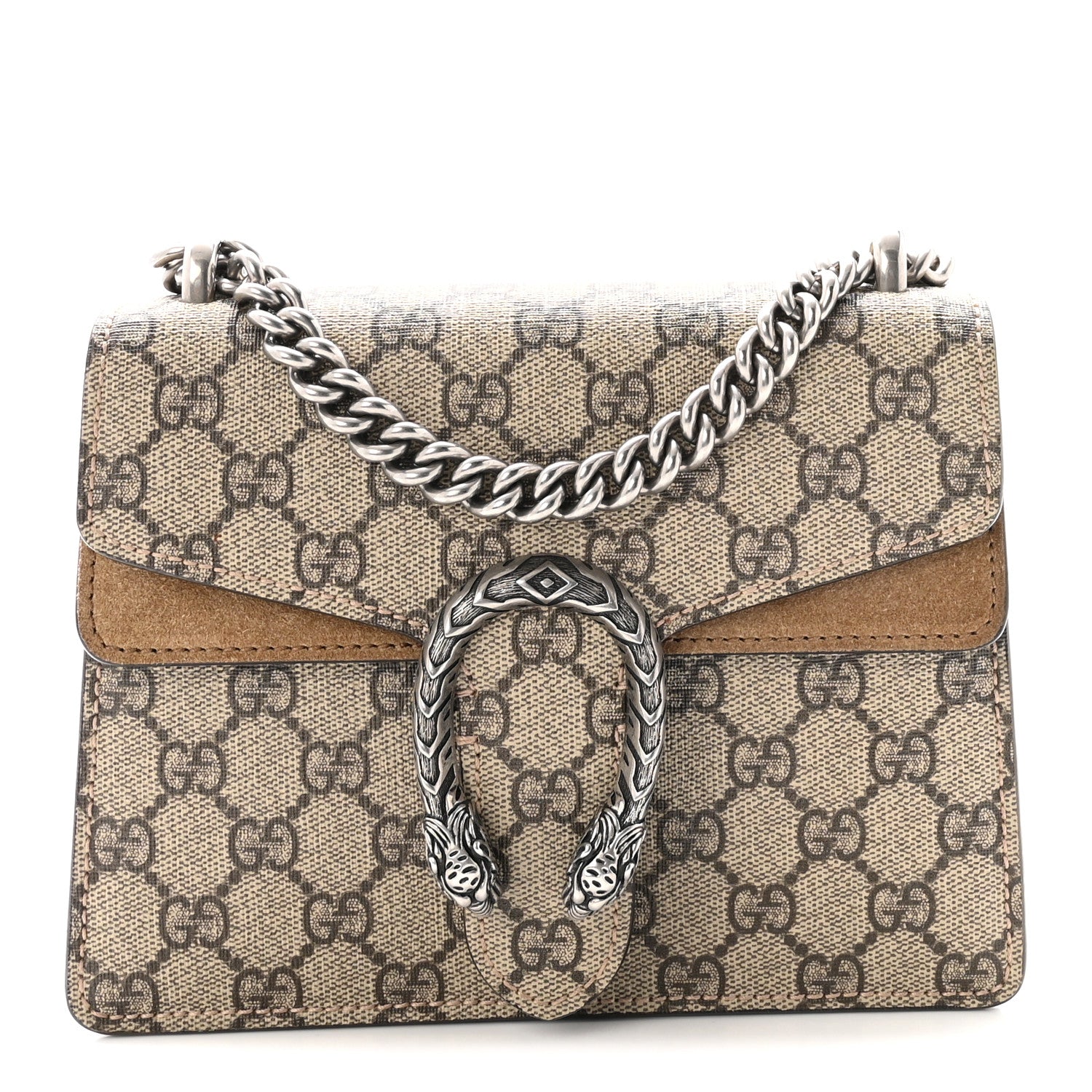 Gucci GG Supreme Monogram Mini Dionysus Shoulder Bag Taupe 1 of 10