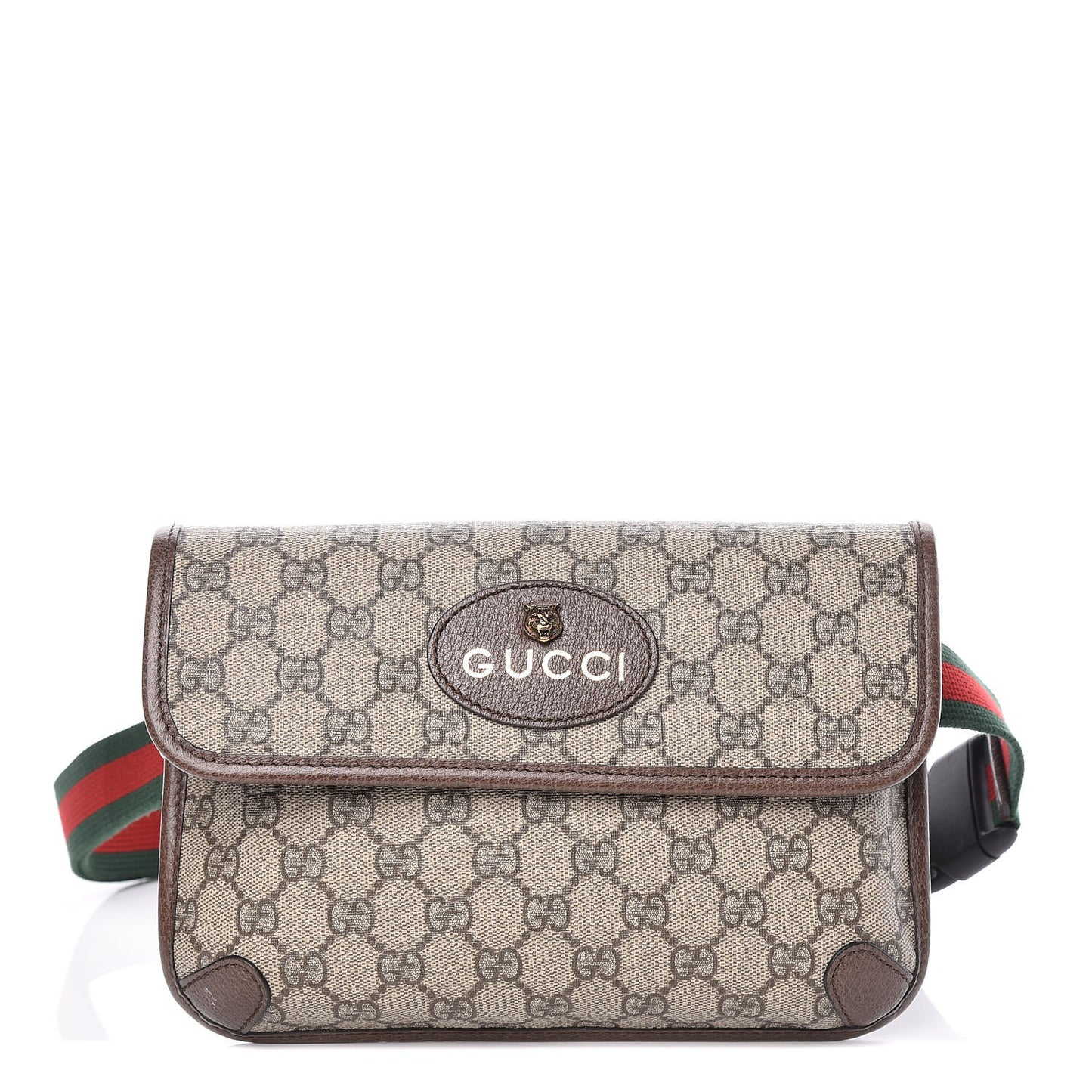 GG Supreme Monogram Neo Vintage Web Belt Bag Brown