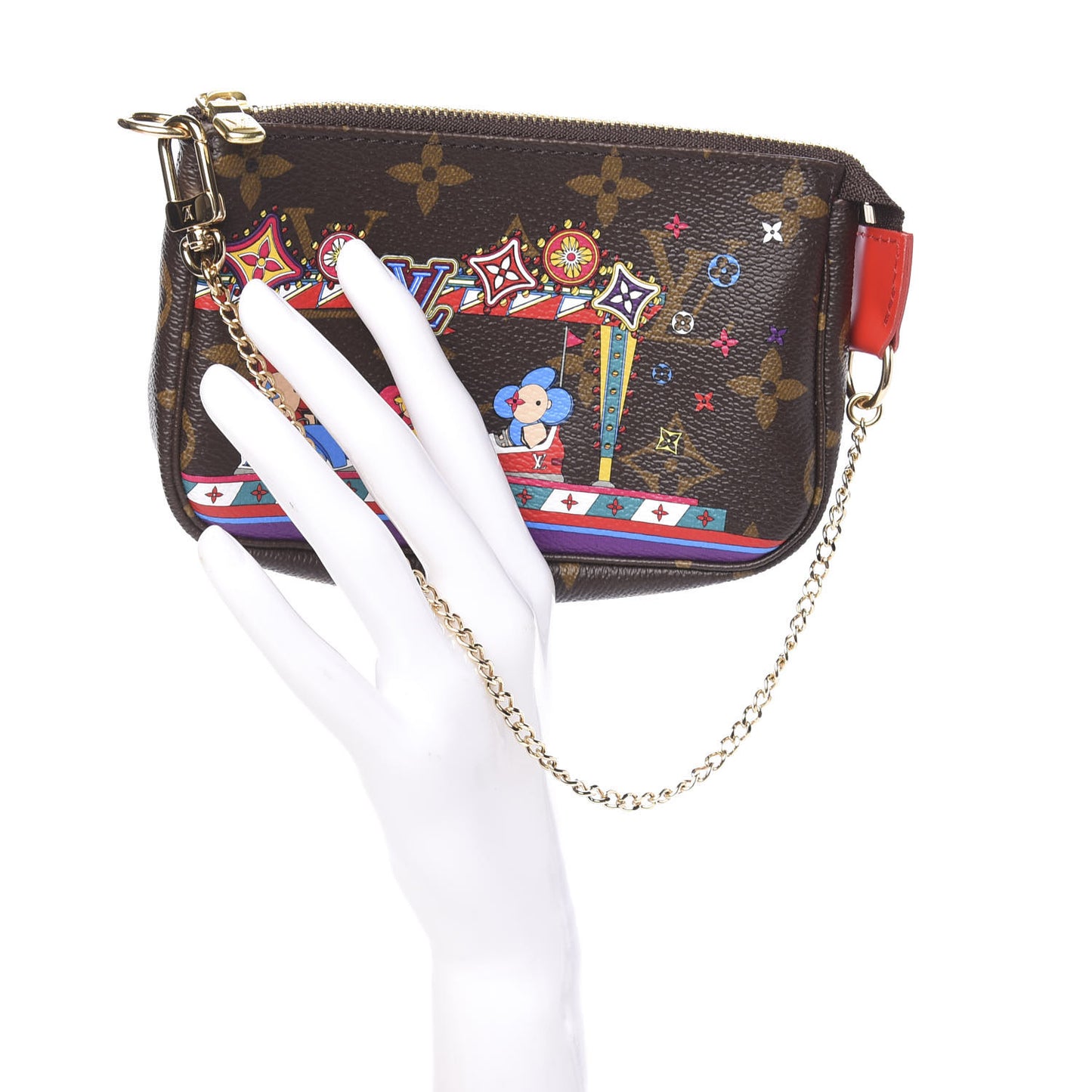 Monogram 2020 Christmas Animation Bumper Cars Mini Pochette Accessories Coquelicot