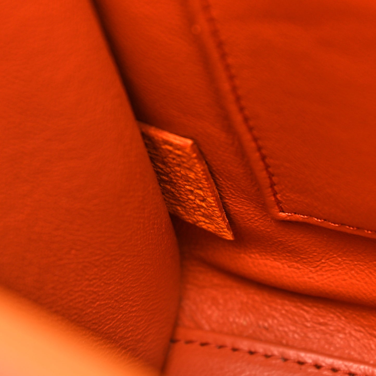 Drummed Calfskin Nano Luggage Bright Orange