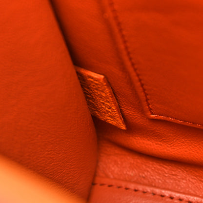 Celine Drummed Calfskin Nano Luggage Bright Orange 7 of 10