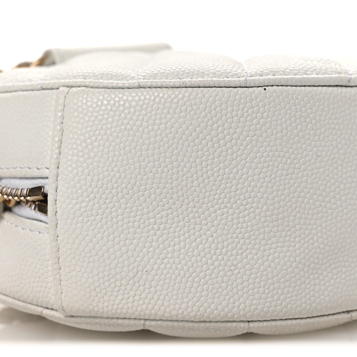 Chanel Caviar Quilted Chain Handle Round Clutch With Chain Bag  White 9 of 13