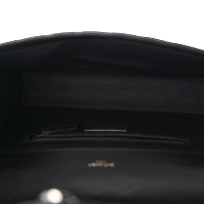 Saint Laurent Grain De Poudre Textured Mixed Matelasse Large Triquilt Monogram Monochrome Satchel Black 5 of 12