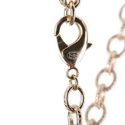 Chanel Pearl Crystal Bead CC Long Necklace Gold Grey Multicolor 3 of 7