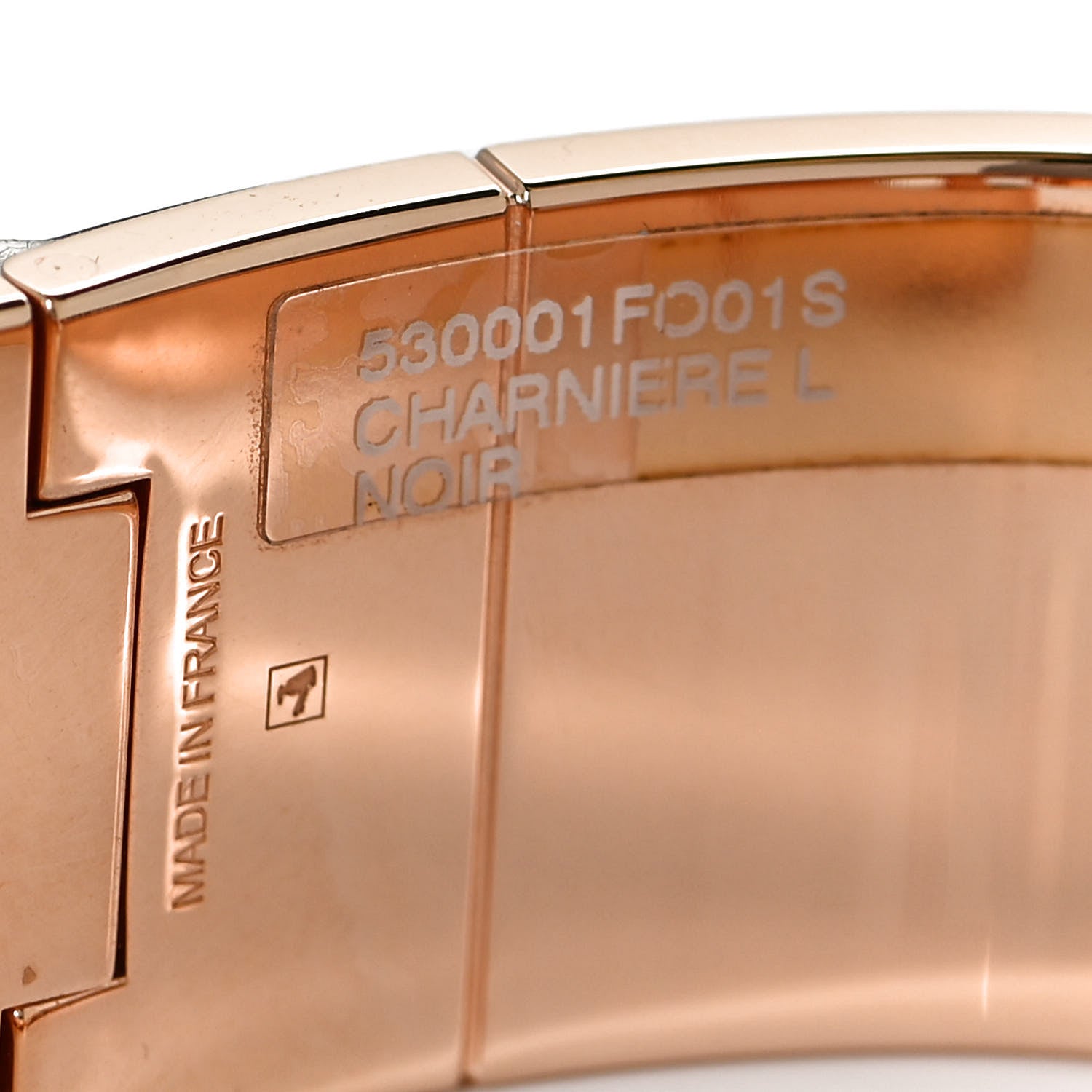 Hermes Enamel Charniere Uni Wide Hinged Bracelet L Black 5 of 7