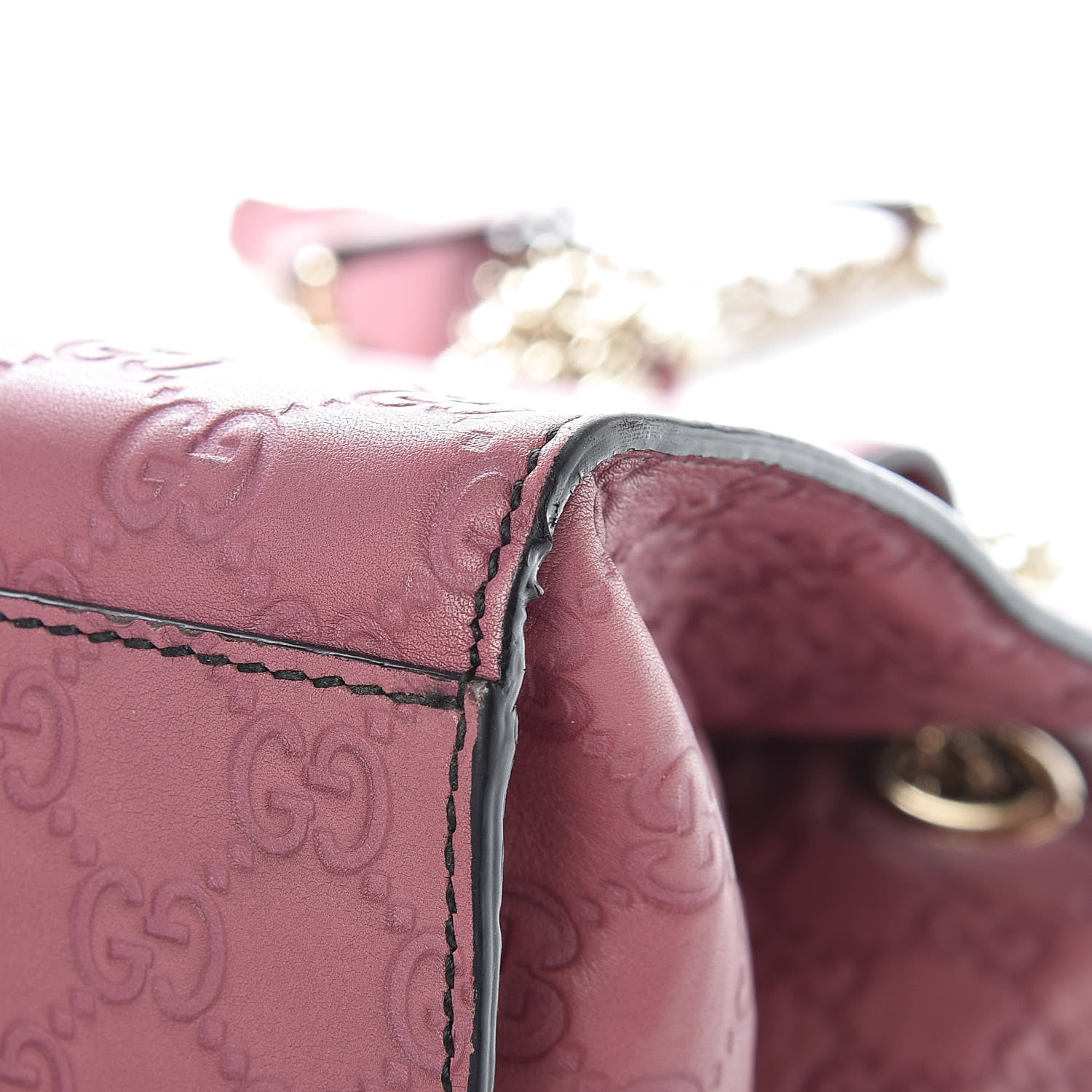 Gucci Guccissima Large Emily Chain Shoulder Bag Peonia Flower 14 of 17