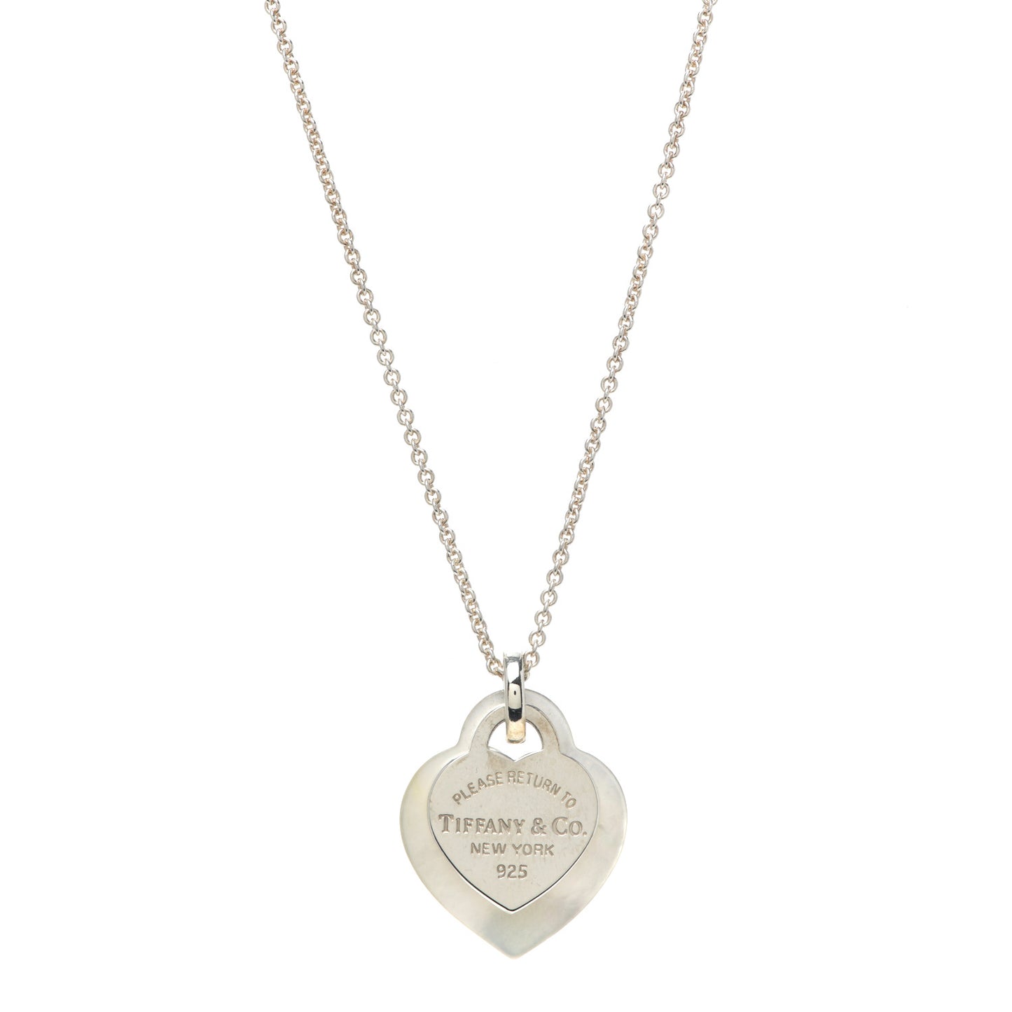 Sterling Silver Mother of Pearl Return to Tiffany Pendant Necklace