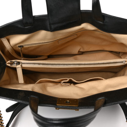 Chanel Glazed Calfskin Quilted Large Boy Tote Black 5 of 9