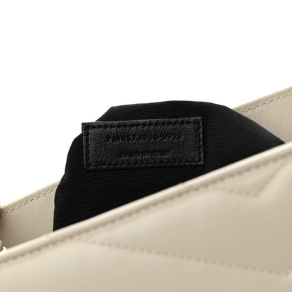 Saint Laurent Calfskin Y Quilted Monogram Medium Loulou Chain Satchel Crema Soft 8 of 10