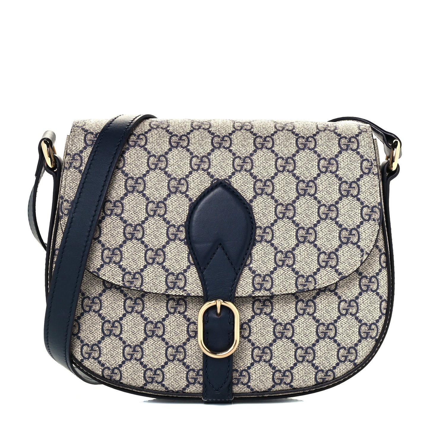 GG Supreme Monogram Small Messenger Shoulder Bag Beige Blue Navy