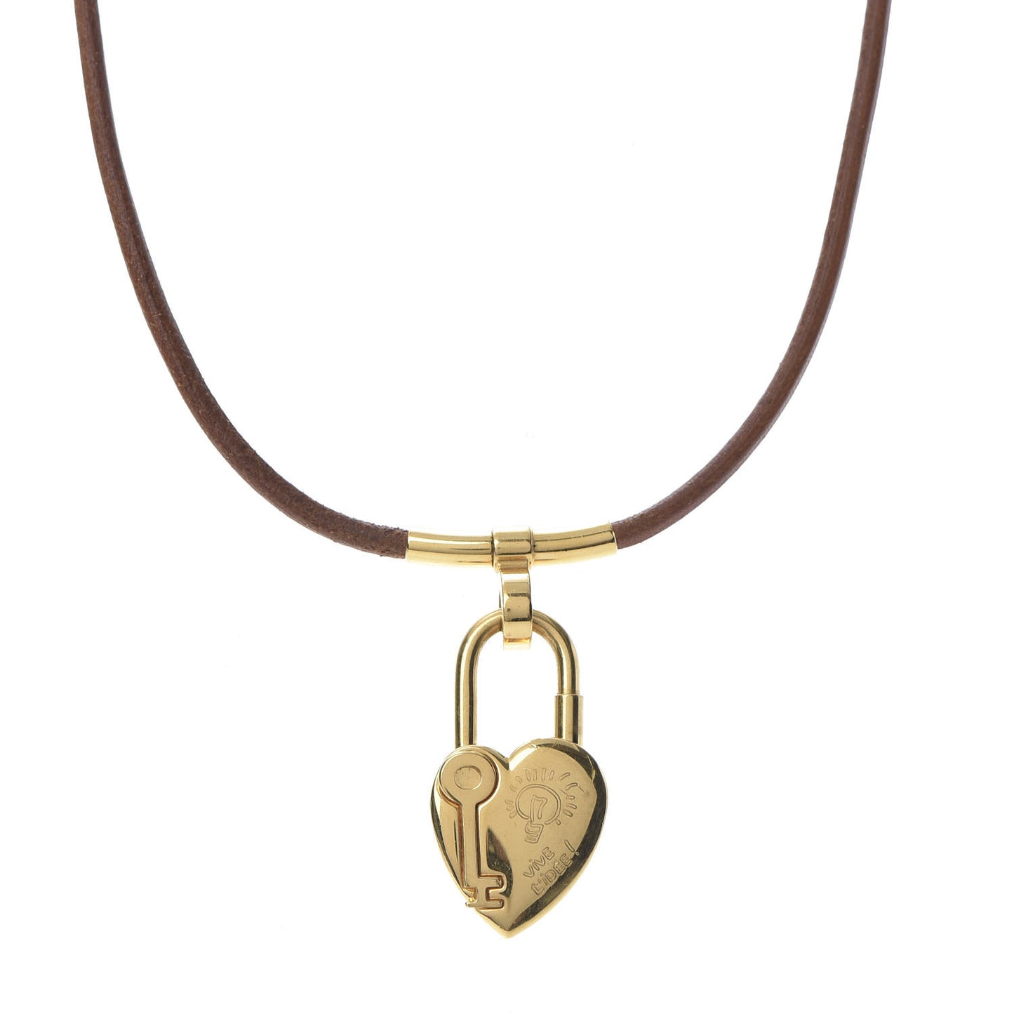 Natural Bridle Annee De La Fantaisie Heart Cadena Lock Necklace Bouton
