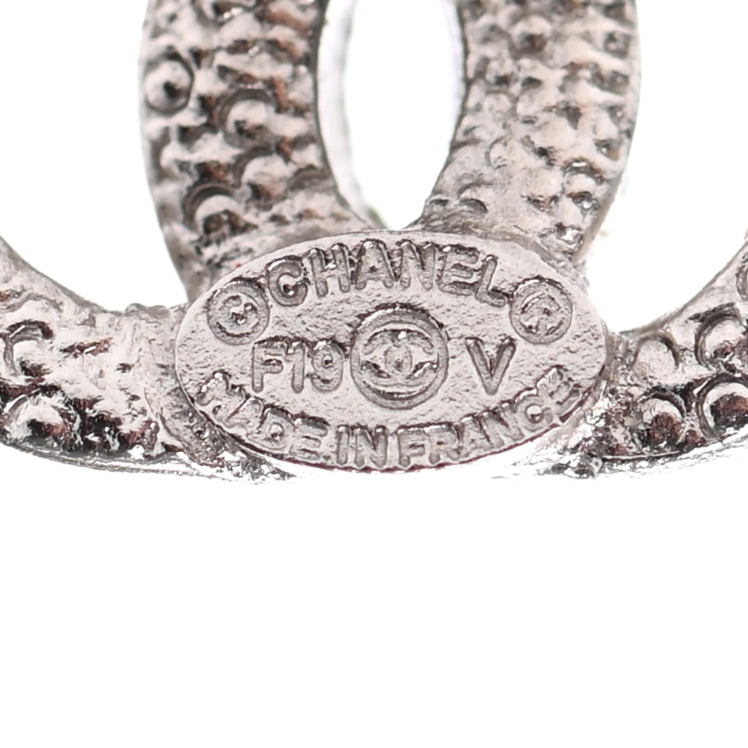 Chanel Crystal Mini Timeless CC Earrings Silver 4 of 4