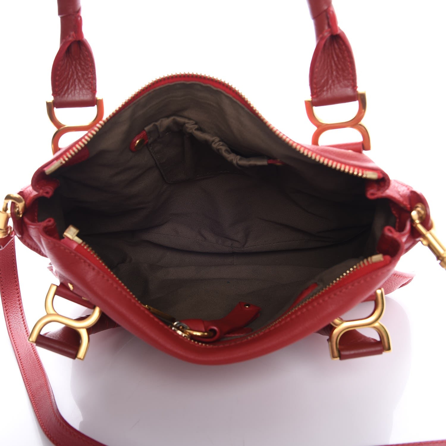 Chloe Calfskin Medium Marcie Satchel Red 9 of 11