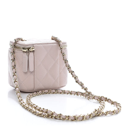 Chanel Caviar Quilted Mini Vanity Case With Chain Light Pink 3 of 11