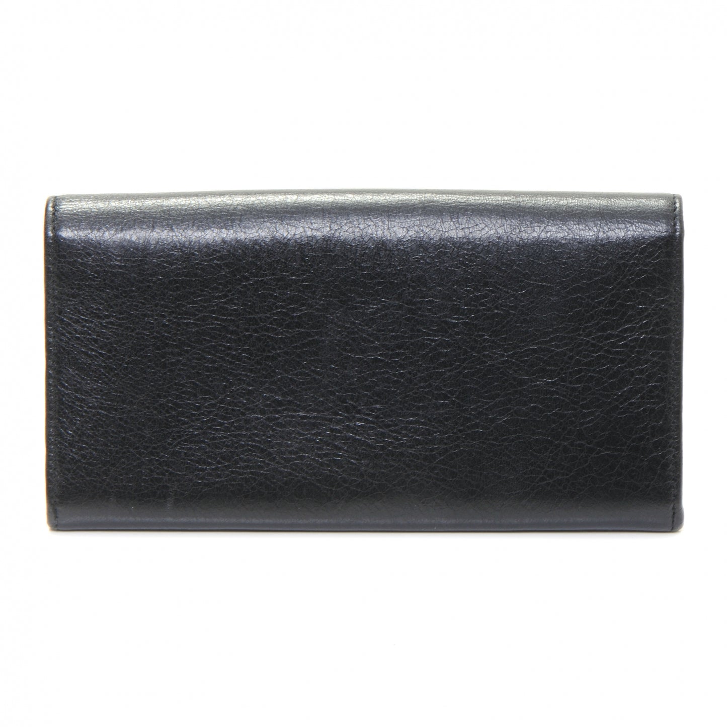 Agneau Giant 12 Rose Gold Hardware Money Wallet Black