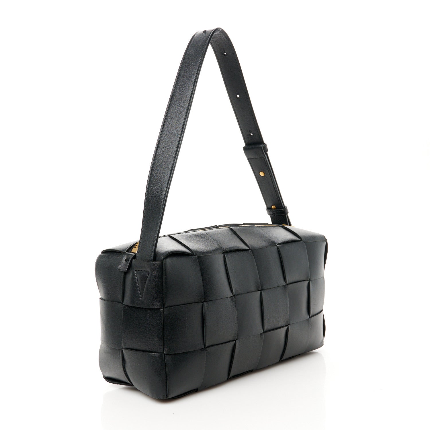 Bottega Veneta Lambskin Maxi Intrecciato Brick Cassette Bag Black 3 of 12
