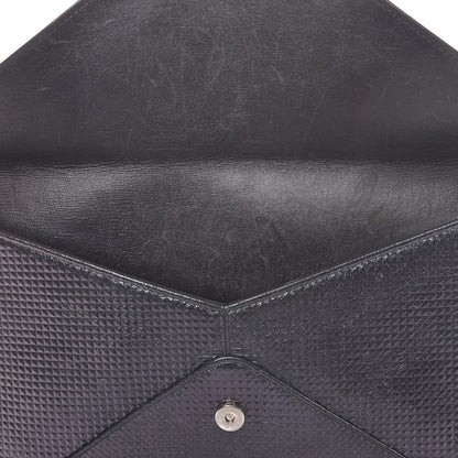 Chanel Metallic Lambskin Embossed Envelope Clutch Black 10 of 11