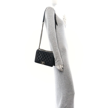 Chanel Calfskin Double Stitch Medium Boy Flap Black 2 of 11