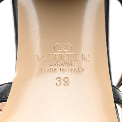 Valentino Garavani Calfskin Rockstud 60mm Caged Slide Sandals 39 Black 6 of 10