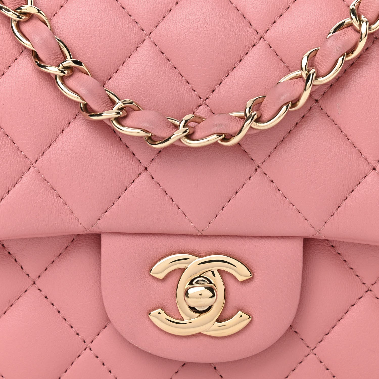 Chanel Lambskin Quilted Mini Square Flap Pink 7 of 10