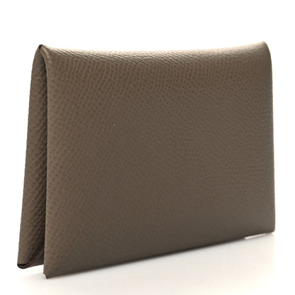 Hermes Epsom Calvi Card Case Etoupe 3 of 10