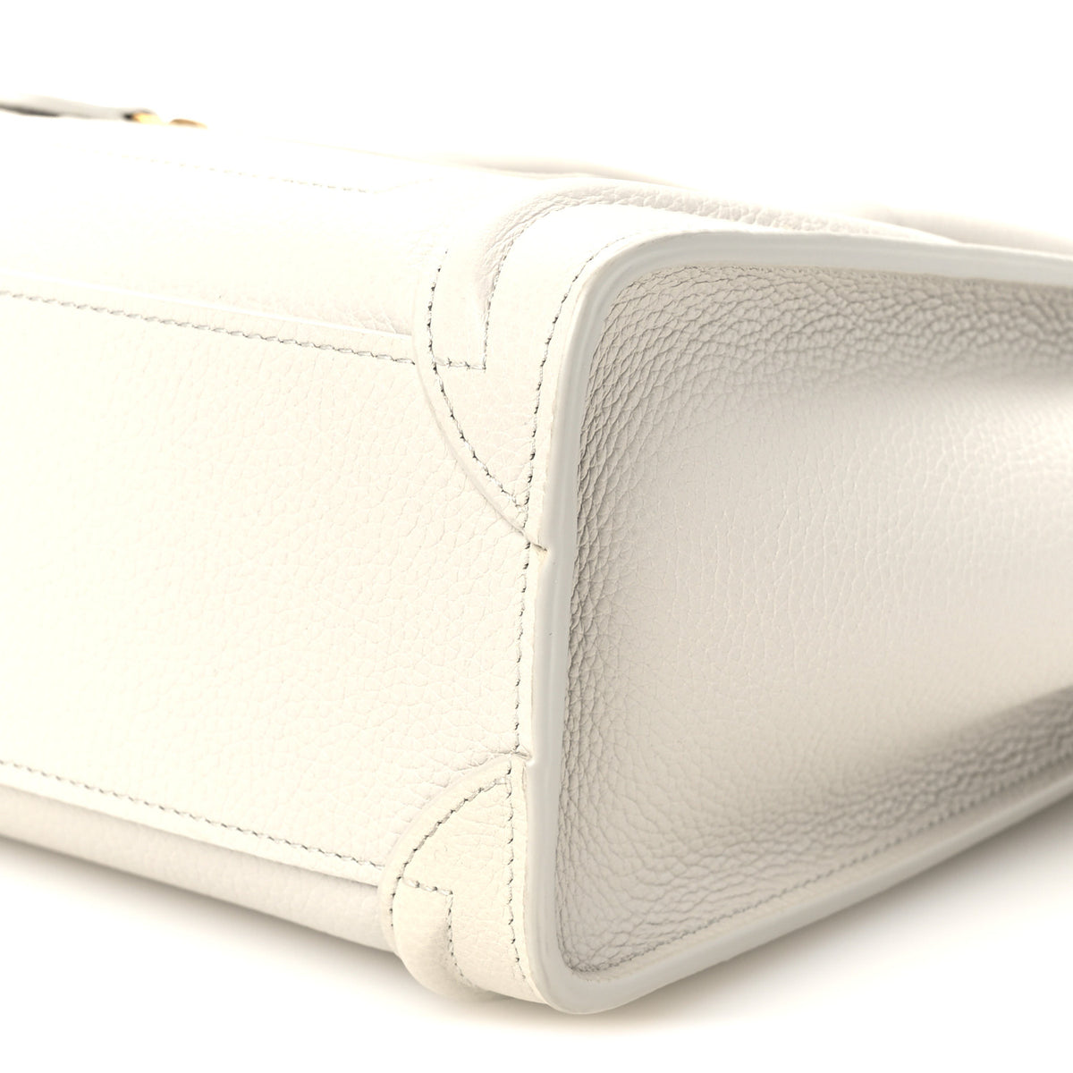 Celine Drummed Calfskin Nano Luggage Chalk 10 of 10
