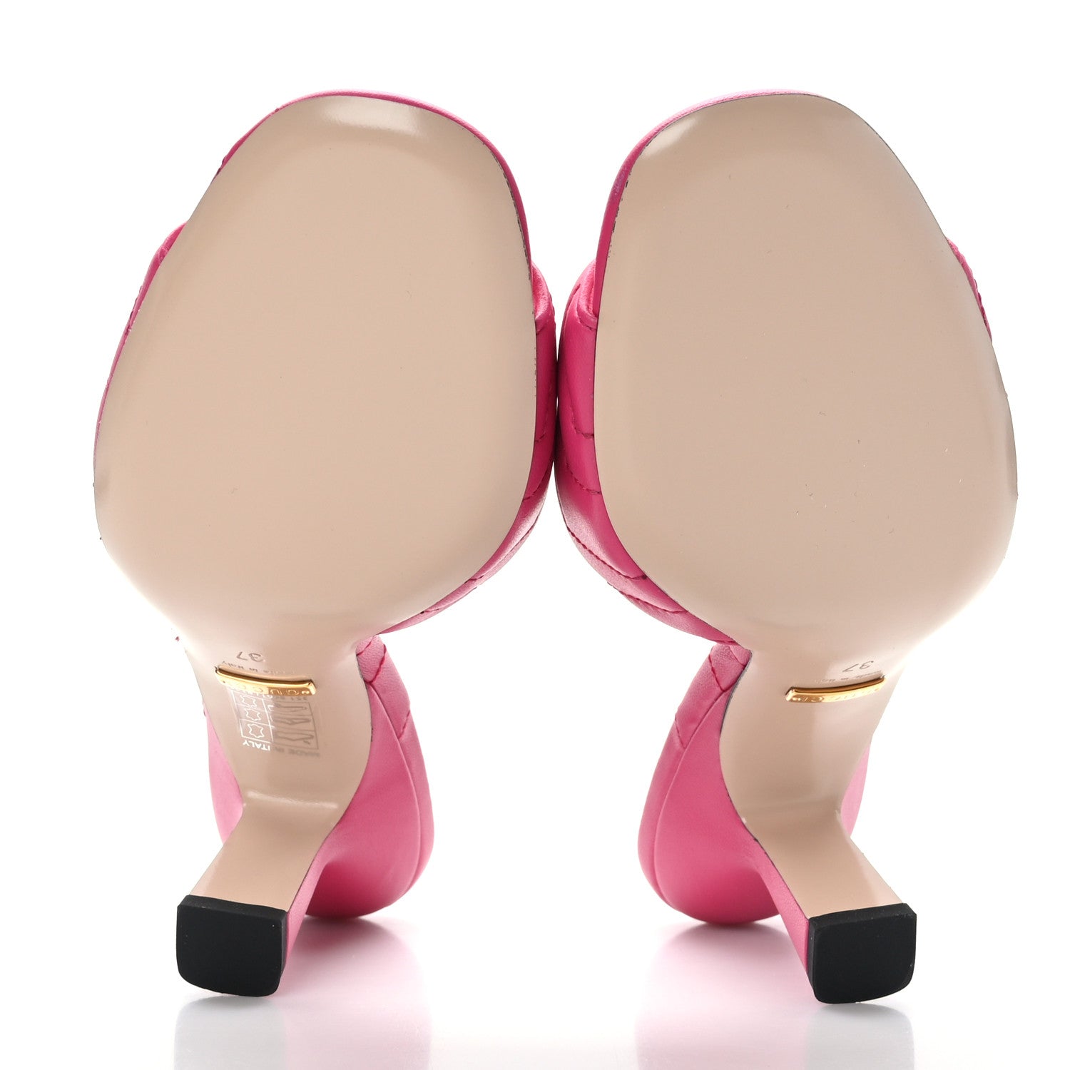 Gucci Nappa Matelasse GG Marmont 75mm Slide Sandals 37 Box Pink 5 of 9