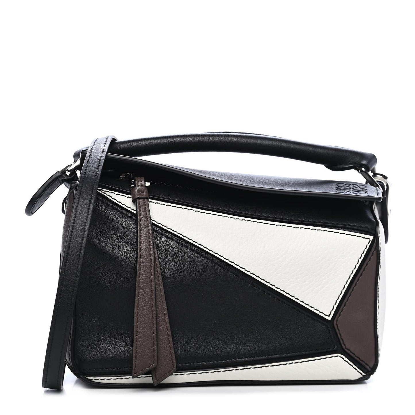 Calfskin Mini Puzzle Bag Black Taupe