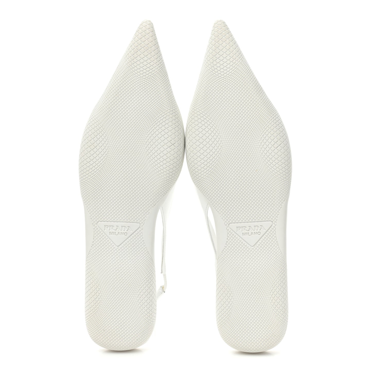 Spazzolato Triangle Logo Pointed Toe Slingback Flats 37 White