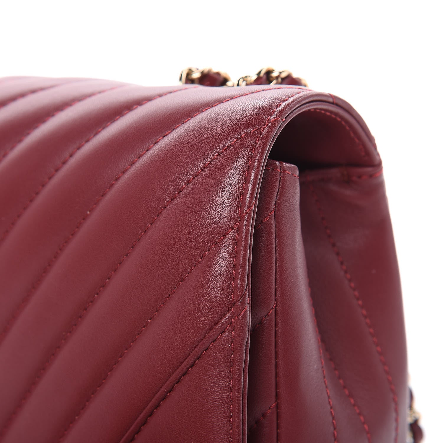 Chanel Calfskin Chevron Quilted Mini Statement Flap Burgundy 15 of 16
