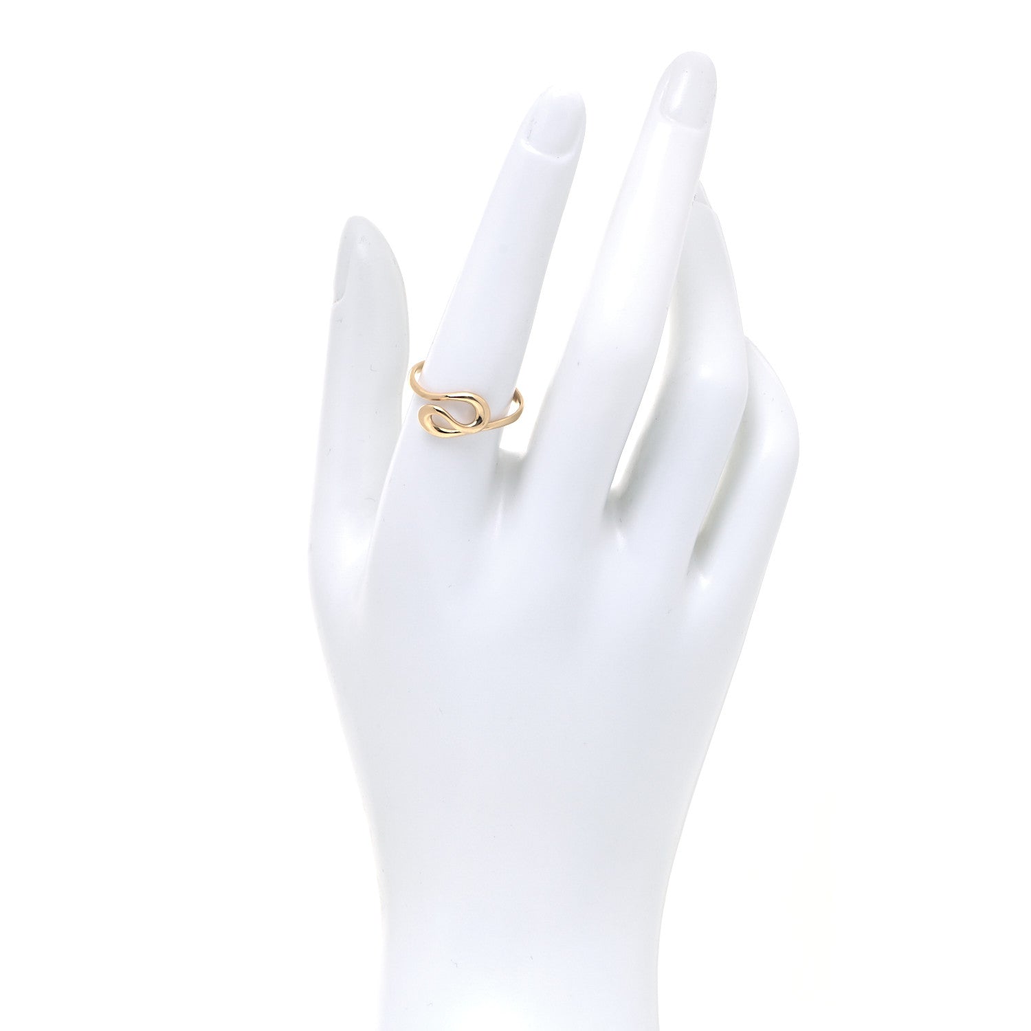 Tiffany 18K Yellow Gold Elsa Peretti Open Wave Ring 57 8 2 of 5