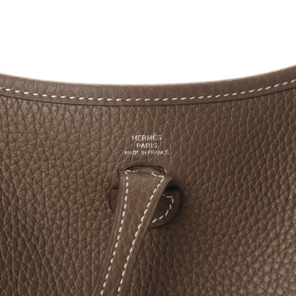 Hermes Taurillon Clemence Amazone Evelyne TPM Etoupe Bleu Indigo 7 of 10