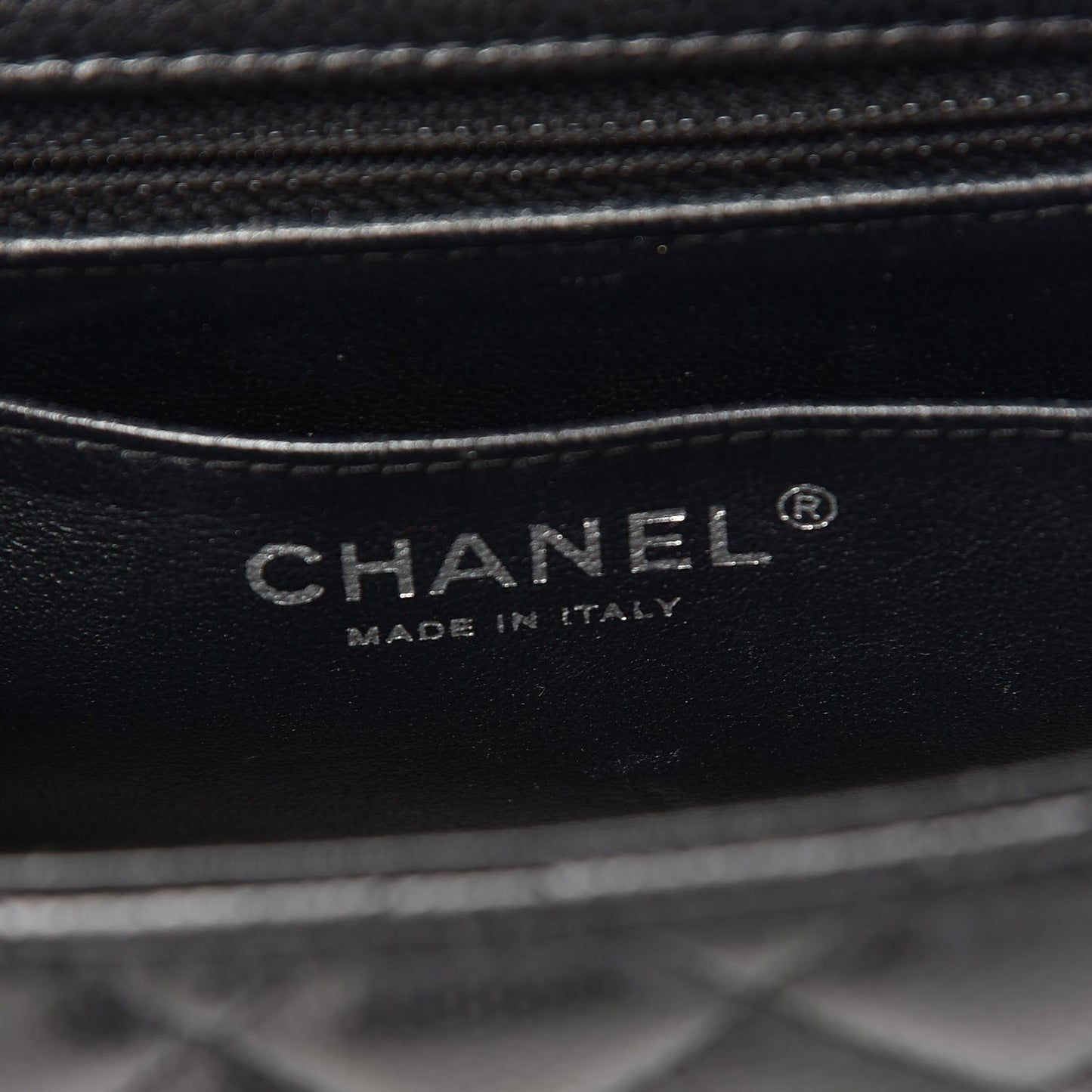 Caviar Quilted Mini Square Flap Black